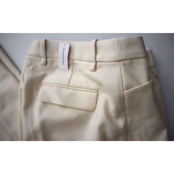 Banana Republic 746688 Women's Sz 10 Cream Lido Wide-Leg Italian Wool Pants - Picture 12 of 14